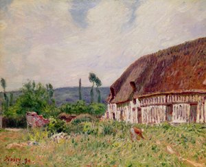 Reetdachhaus in der Normandie, 1894